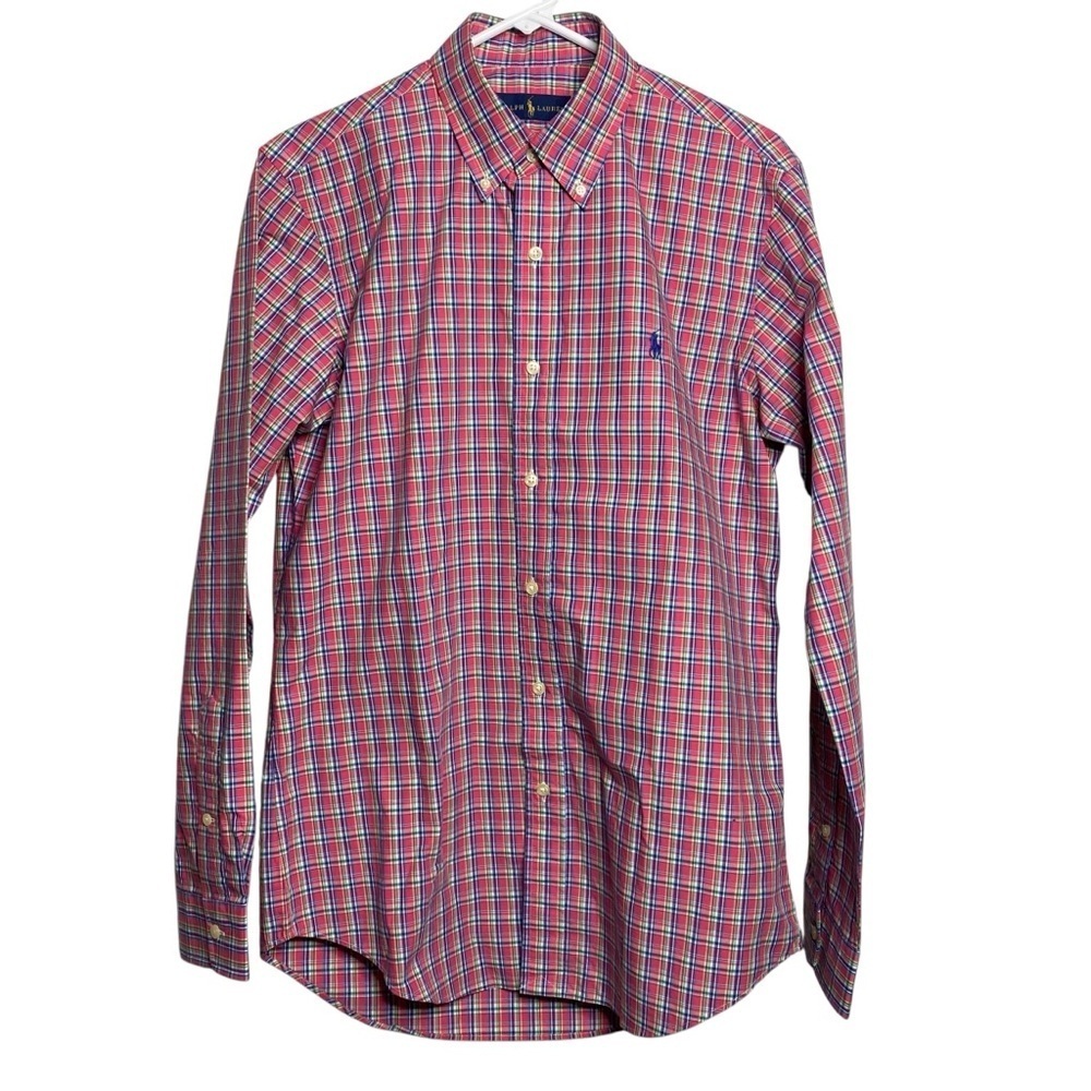 Polo by Ralph Lauren Men's pink Plaid Easter,spring,summer Shirt sz-Small